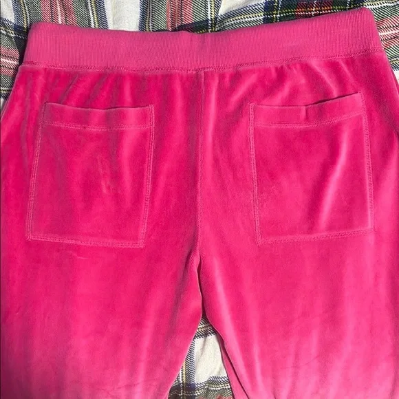 2013 RARE BLING Bright Pink Velour Sweatpants - Picture 4 of 11